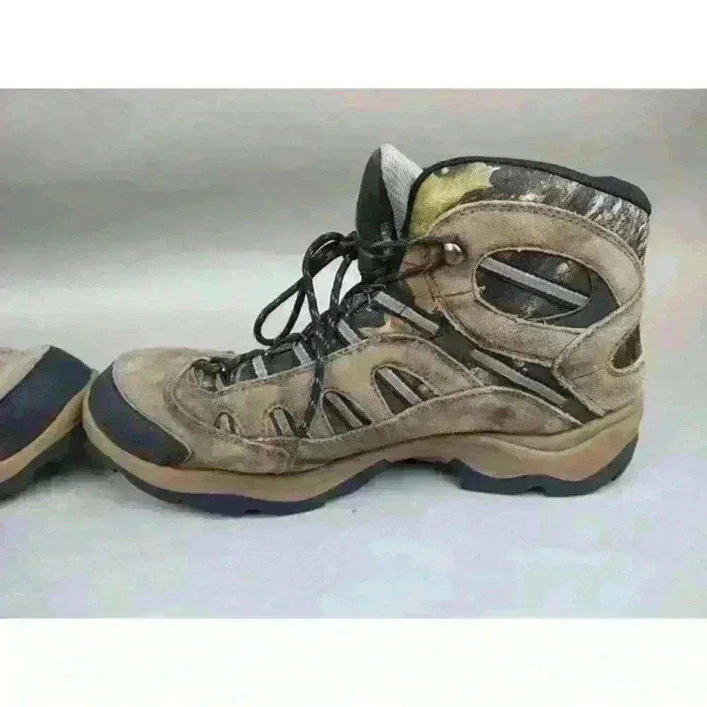 Hi-Tec Bandera‎ Mid Waterproof Hiking Boots Suede Leather Tan Mens 14 New Laces